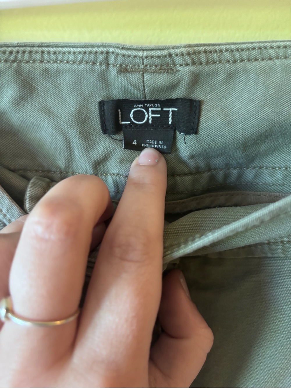 LOFT Olive Wide Leg Pants - Picture 3 of 5